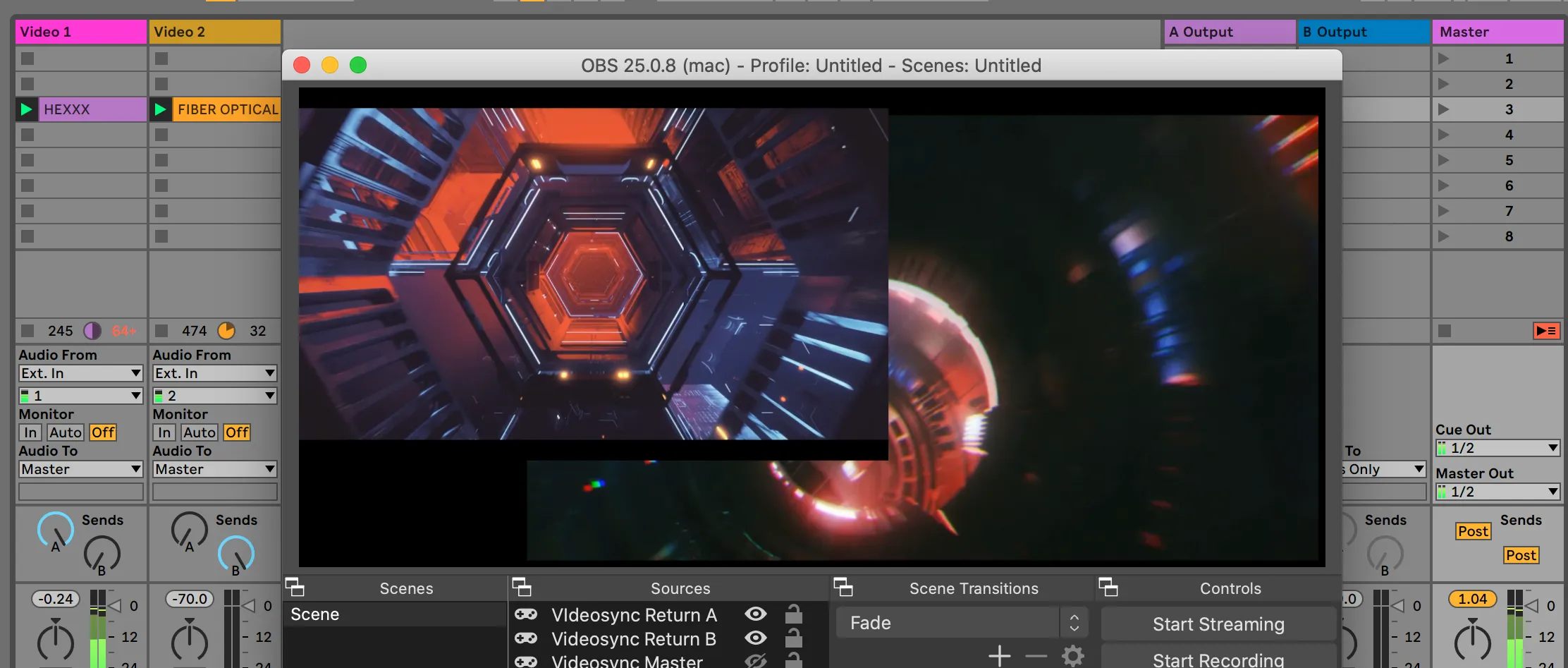 Online audiovisual performing with Ableton Live